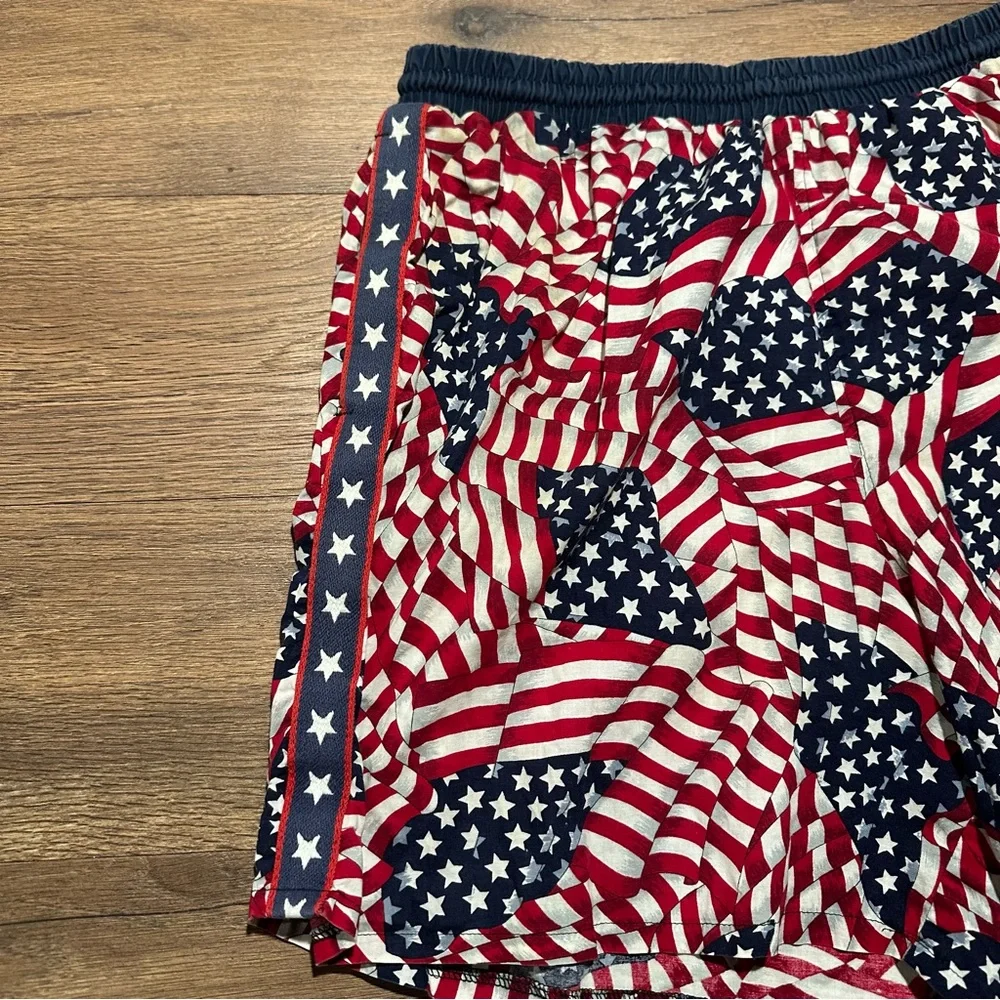 Primitive Prints Hermosa Beach Vintage American Flag Swim/Board Shorts Size XL‎